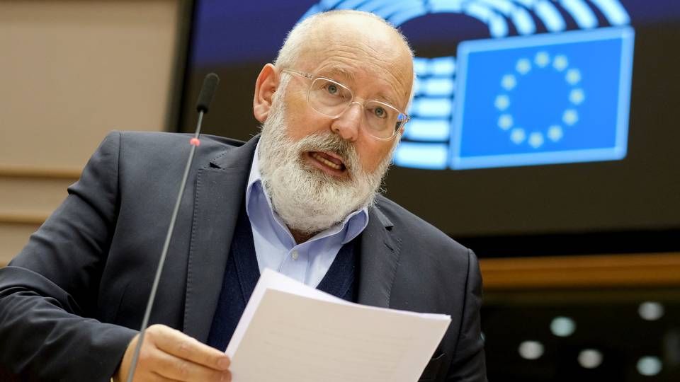 EU-klimakommissær Frans Timmermans fremlagde i september et udspil for en klimalov. Her foreslår Kommissionen et 2030-mål for reduktion af drivhusgasser på 55 pct. | Foto: POOL/REUTERS/Ritzau Scanpix