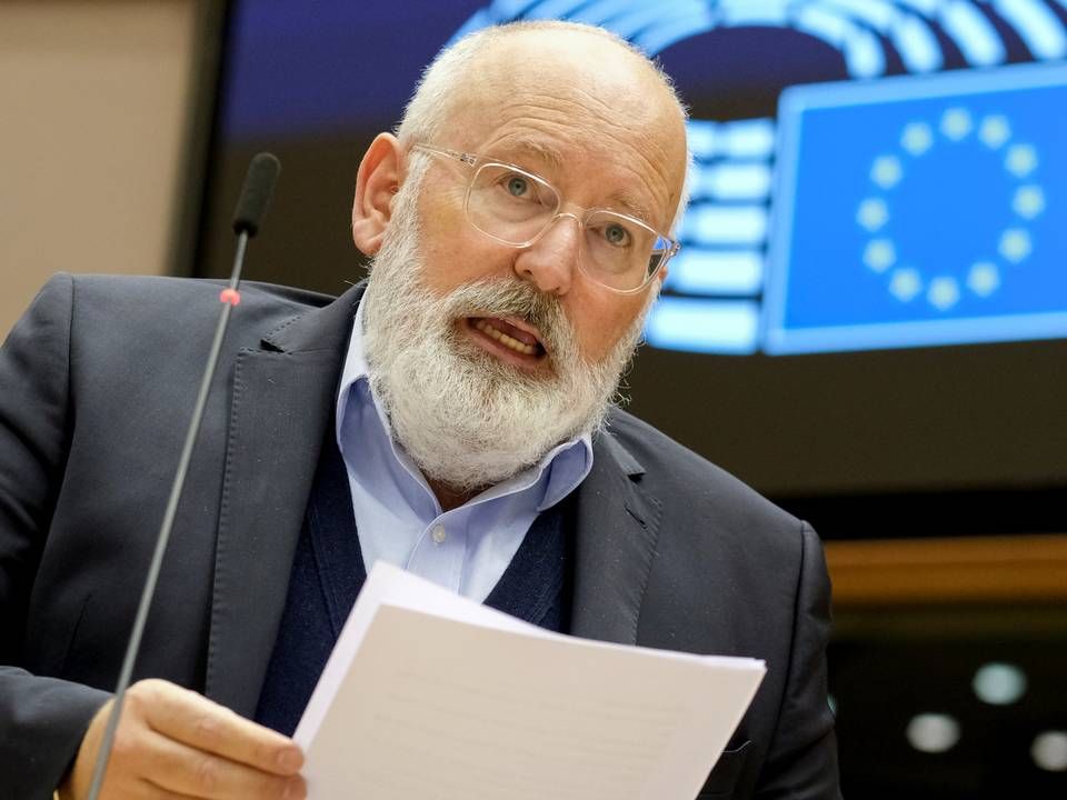 EU-klimakommissær Frans Timmermans fremlagde i september et udspil for en klimalov. Her foreslår Kommissionen et 2030-mål for reduktion af drivhusgasser på 55 pct. | Foto: POOL/REUTERS/Ritzau Scanpix
