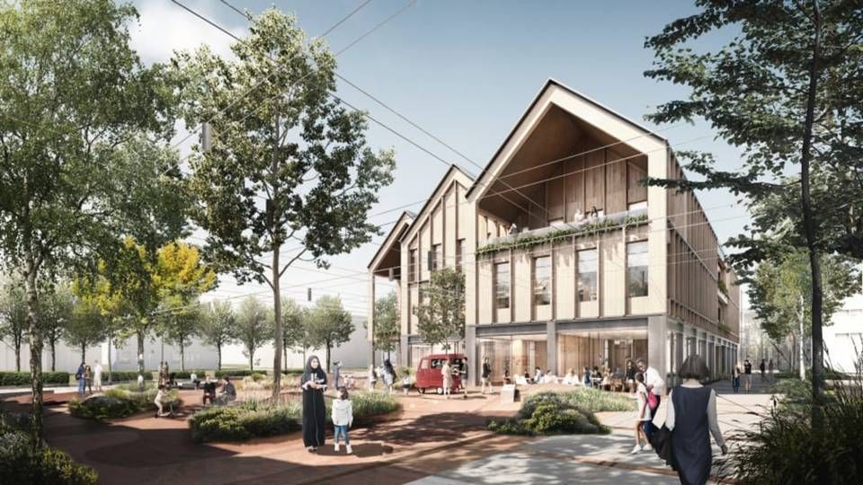 Det nye kultur- og medborgerhus i den sydlige del af Viby er tegnet af Aart Architects. | Foto: PR-visualisering: Aart