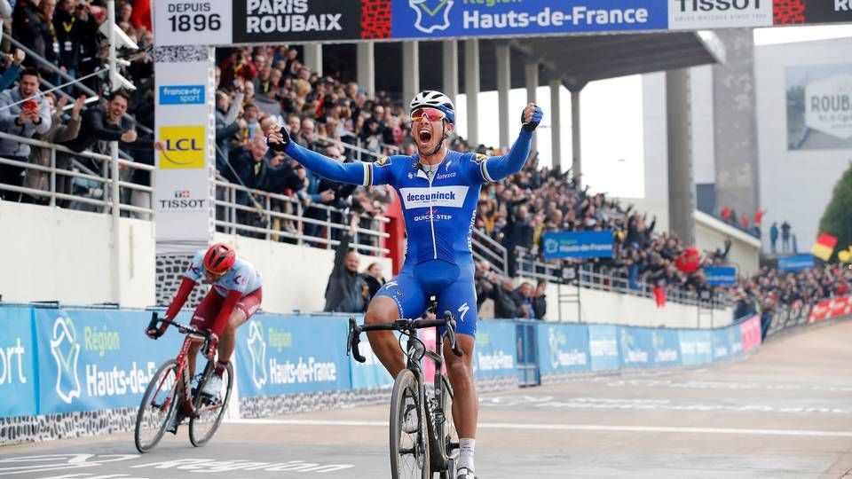 Den belgiske cykelrytter Philippe Gilbert vandt Paris-Roubaix i 2019. | Foto: Christophe Ena/AP/Ritzau Scanpix