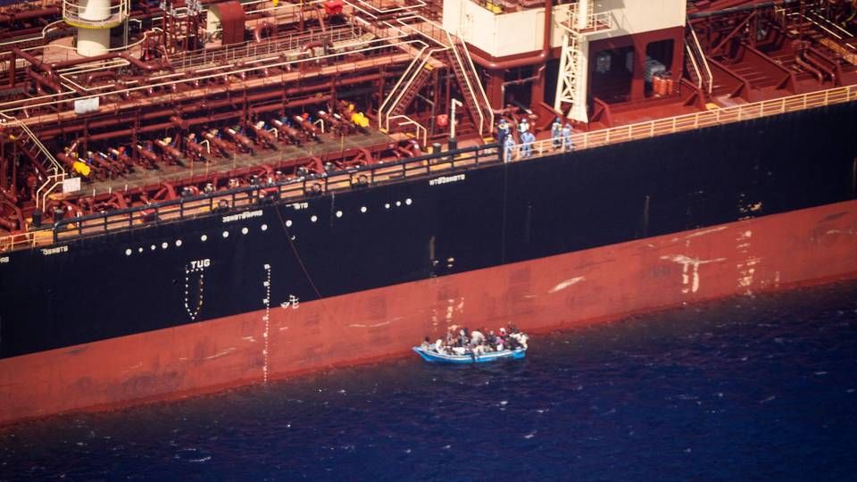 Tankskibet Maersk Etienne samlede migranterne op i Middelhavet. | Foto: Kai Von Kotze/Reuters/Ritzau Scanpix