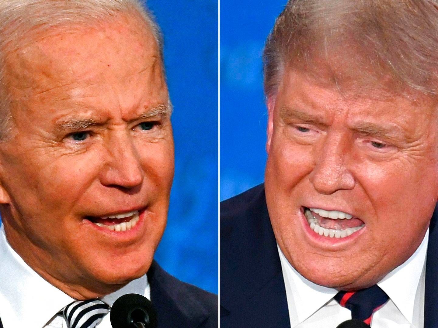 Amerikanerne kan vælge mellem demokraten Joe Biden (tv.) eller republikaneren Donald Trump, når de skal vælge landets næste præsident 3. november. | Foto: Saul Loeb Jim Watson/AFP/Ritzau Scanpix