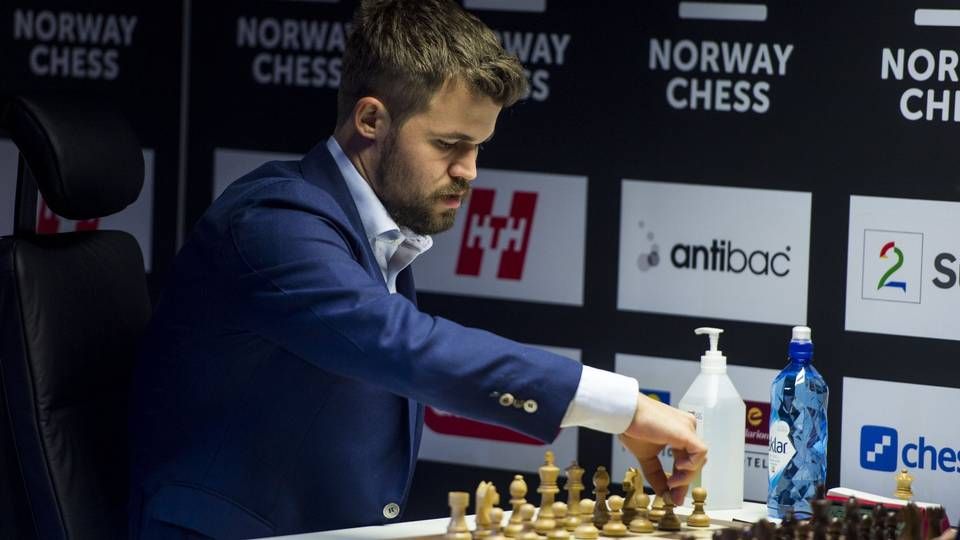 Bildet er tatt da Magnus Carlsen spilte mot Levon Aronian under Norway Chess 2020. | Foto: Carina Johansen / NTB