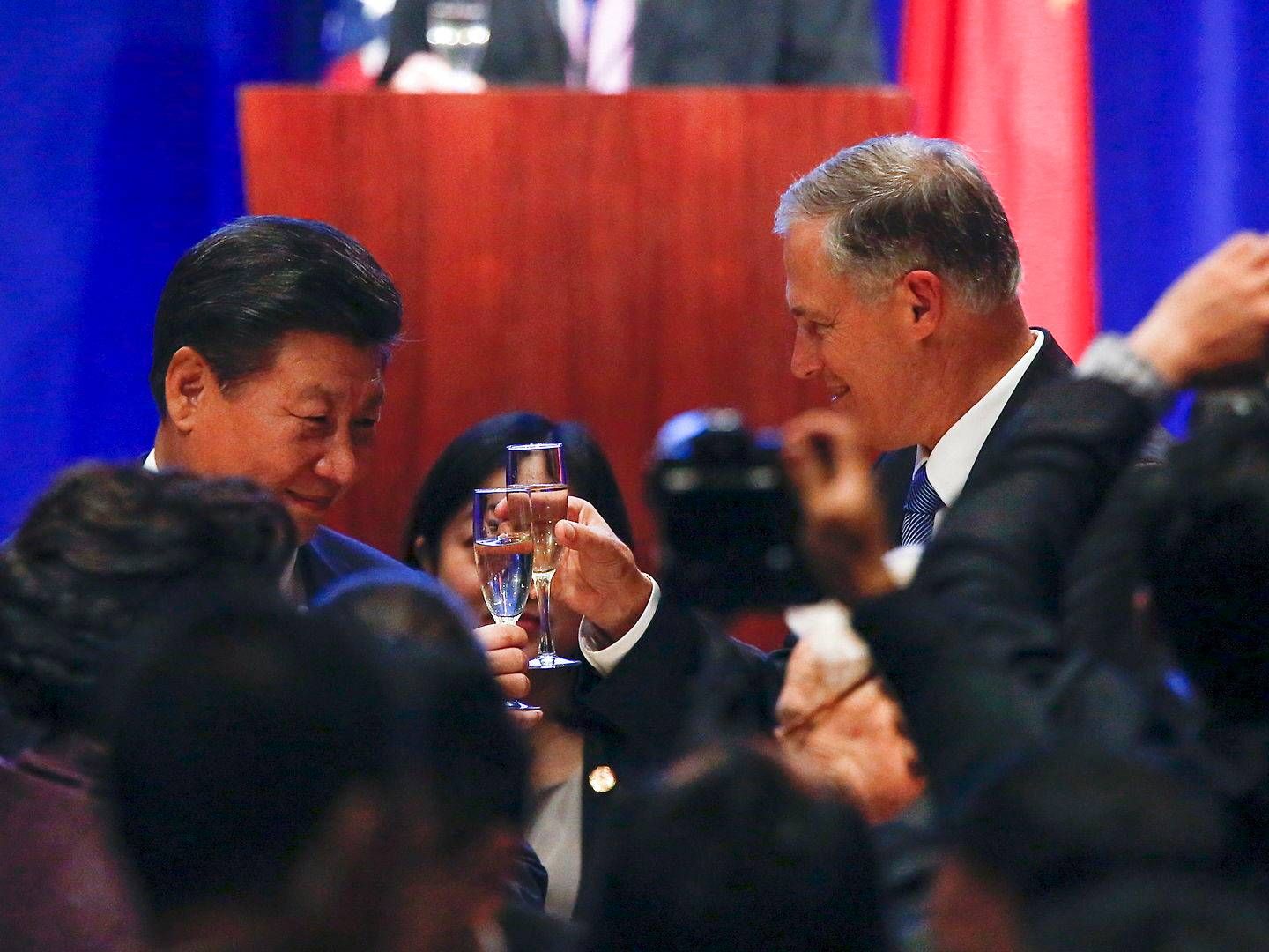 All the stops were pulled out when China's President Xi Jinping met with the Governor of Washington, Jay Inslee, in 2015. Since then, Inslee has had a change of heart in terms of a state-owned Chinese methanol plant in Kalama, Washinton. | Photo: Jason Redmond/Reuters/Ritzau Scanpix