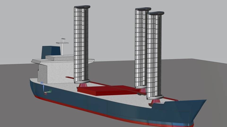 Illustration af de sejl, som Cargill efter planen vil montere ombord på et tankskib. | Photo: PR-foto Cargill