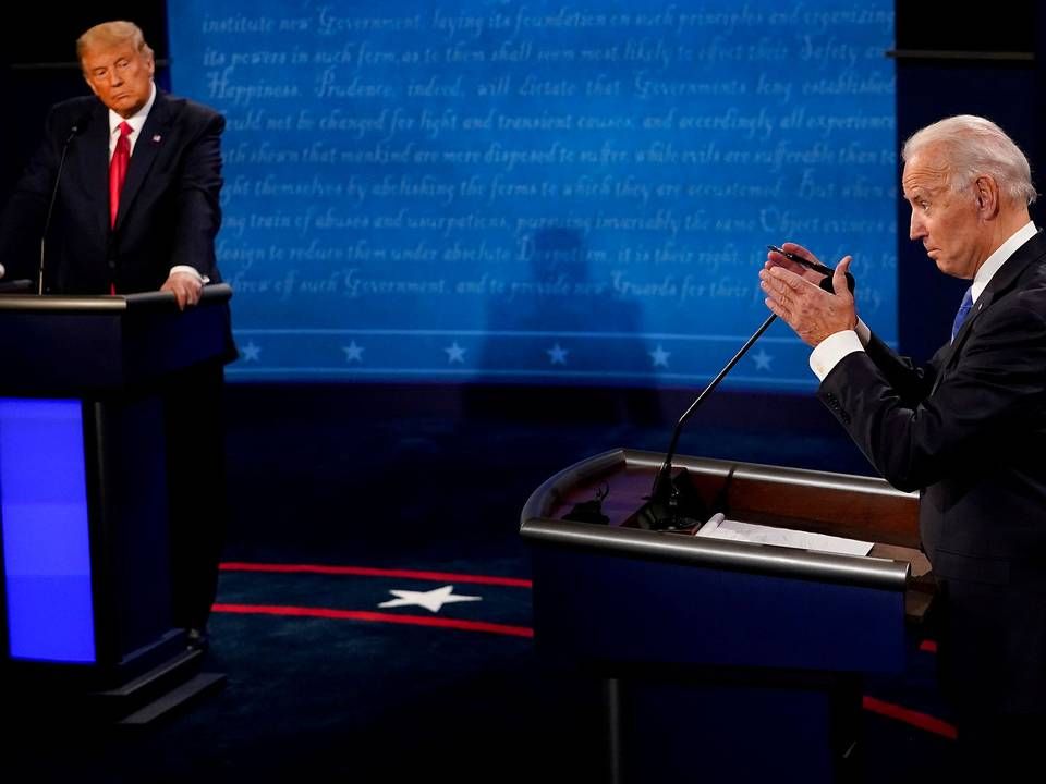 Trump og Biden under en af valgkampens debatter | Foto: Pool/Reuters/Ritzau Scanpix