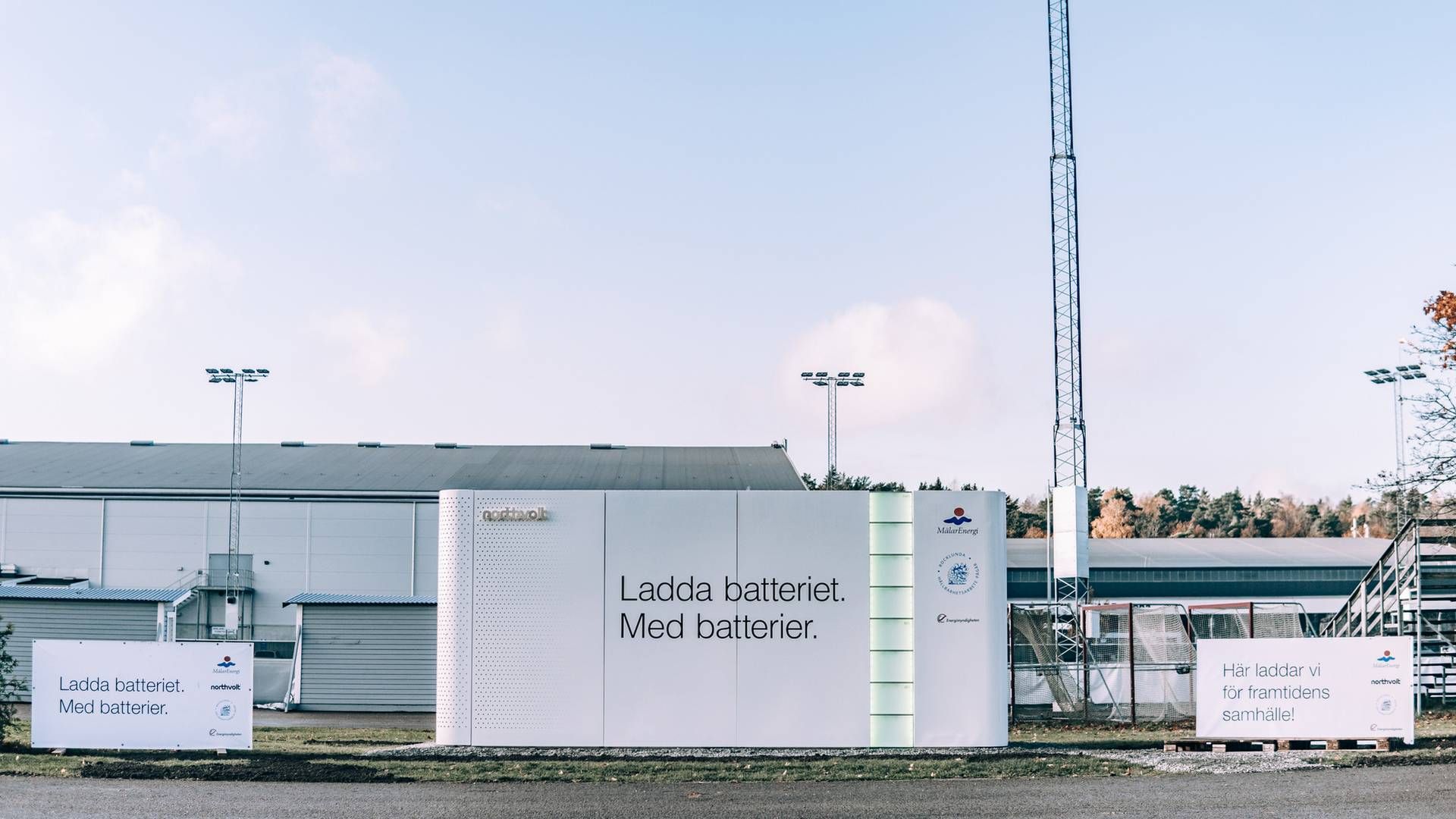 Ladeanlægget med batterier i Västerås. | Foto: PR / Northvolt