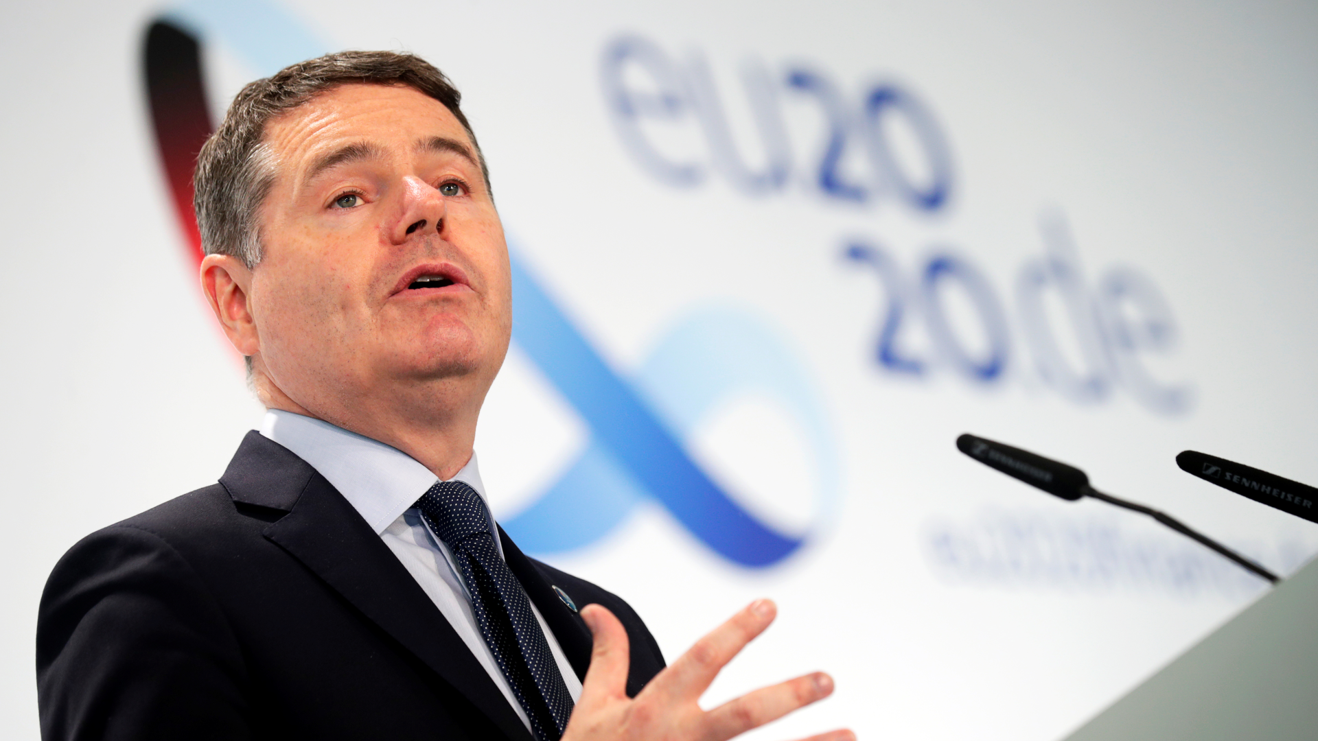 Eurgruppenchef Paschal Donohoe | Foto: picture alliance/Hannibal Hanschke/REUTERS/POOL/dpa