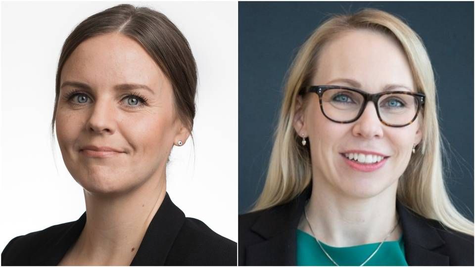 Niina Arkko, Responsible Investment Analyst at Ilmarinen (l.) and Hanna Kaskela, Director of Responsible Investment at Varma Mutual Pension Insurance Company. | Photo: PR Ilmarinen and Varma.