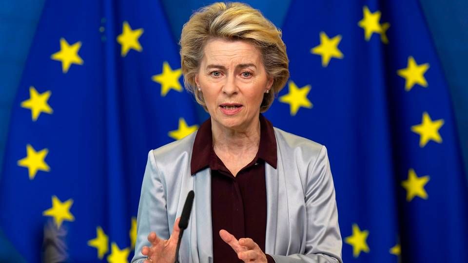 EU-Kommissionens formand, Ursula von der Leyen, meddelte tirsdag, at EU har landet endnu en vaccinekontrakt. | Foto: Olivier Matthys/AFP/Ritzau Scanpix