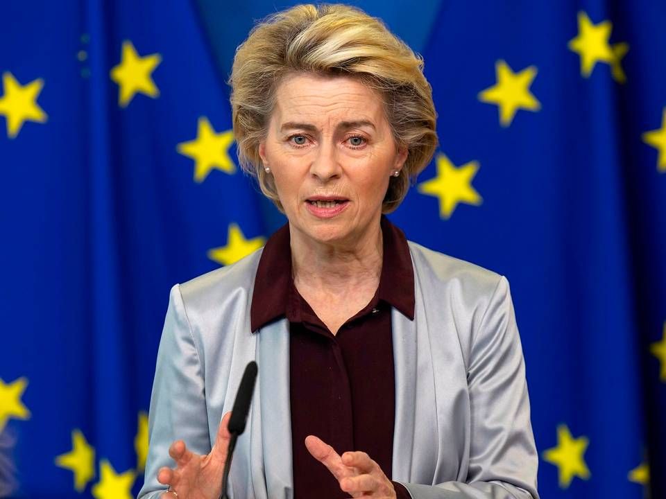 EU-Kommissionens formand, Ursula von der Leyen, meddelte tirsdag, at EU har landet endnu en vaccinekontrakt. | Foto: Olivier Matthys/AFP/Ritzau Scanpix