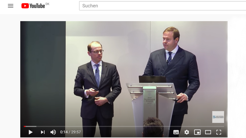 Klaus Umek und Till Hufnagel (l.) von Petrus Advisers in einem Youtube-Vortrag. | Foto: Screenshot Youtube