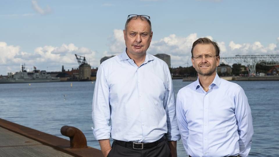 Morten Ebbesen, adm- direktør i Siteimprove (tv.) og Fredrik Näslund, partner i Nordic Capital (th.). | Foto: Gregers Tycho/ERH