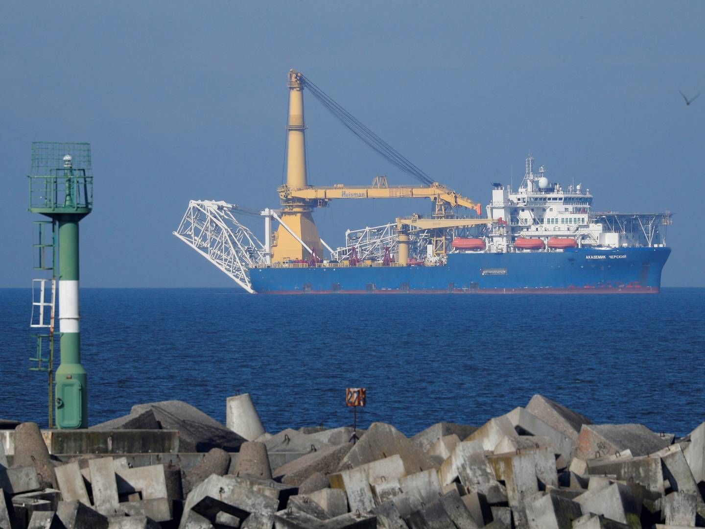 Rørlægningsfartøjet Akademik Cherskiy, der ejes af Gazprom | Foto: VITALY NEVAR/REUTERS / X06936