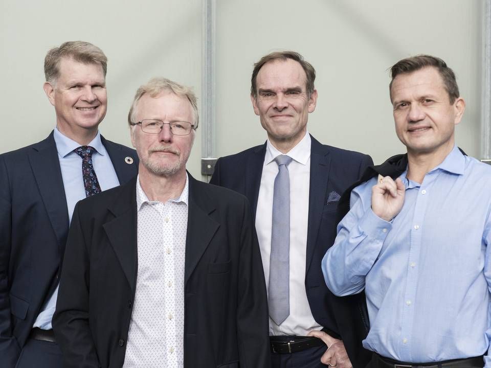 Fra venstre: komitémedlemmer Niels B. Thuesen, Leif Hasager, Henrik Franck og Søren Astrup. | Foto: Stine Rasmussen/ERH