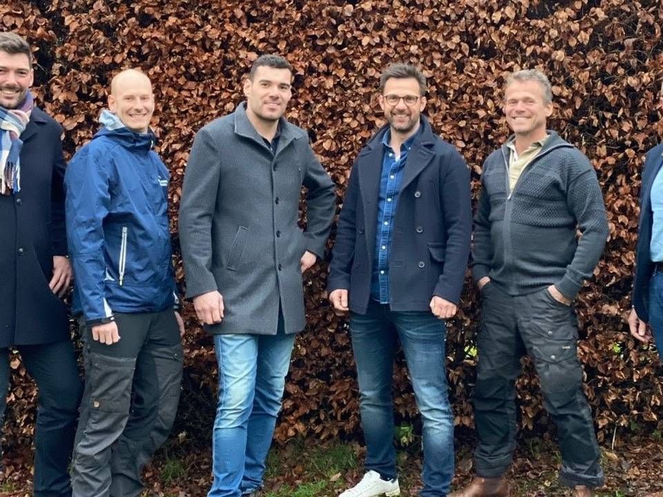 Bestyrelsen i Bovbjerg Genetics. Fra venstre Henrik Bovbjerg, Simon Kvartborg, Bertel Bovbjerg, Martin Krusborg Jakobsen, Bertel Hestbjerg og Ivan Damgård. | Foto: PR Bovbjerg Genetics