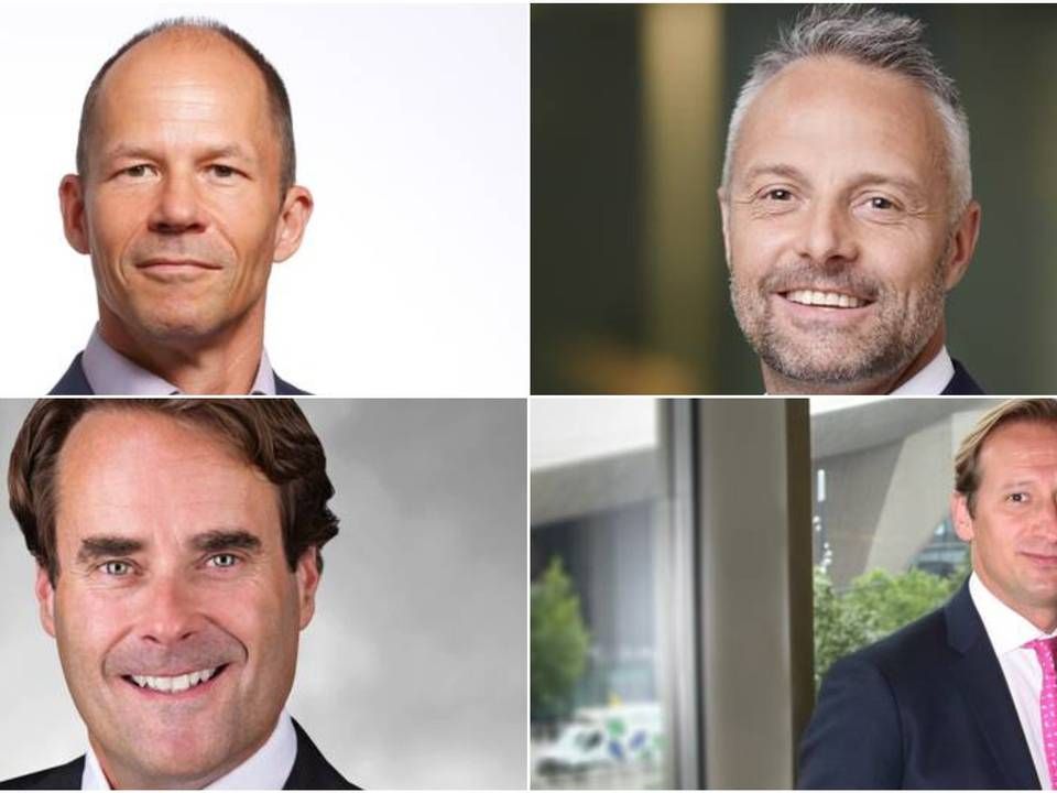 (Left-right top) Christian Ledertoug from Man Group, Thomas Poulsen from Dimensional Fund Advisors, Patrick Dunnewolt from Pimco and Stefan Laszlo from Robeco. | Photo: PR