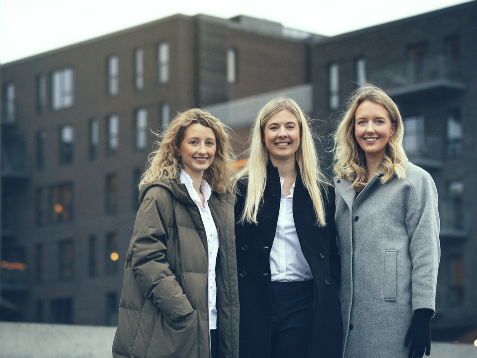 Female Invest har gennemført sin første fundingrunde nogensinde og fået de forventede 10 mio. kr. På billedet fra venstre: Emma Bitz, Anna-Sophie Hartvigsen og Camilla Falkenberg.Foto: PR | Foto: PR