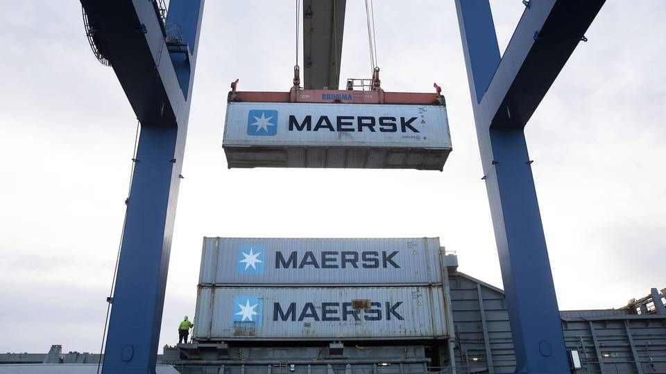 Maersk containere i Københavns Nordhavn. | Foto: Finn Frandsen