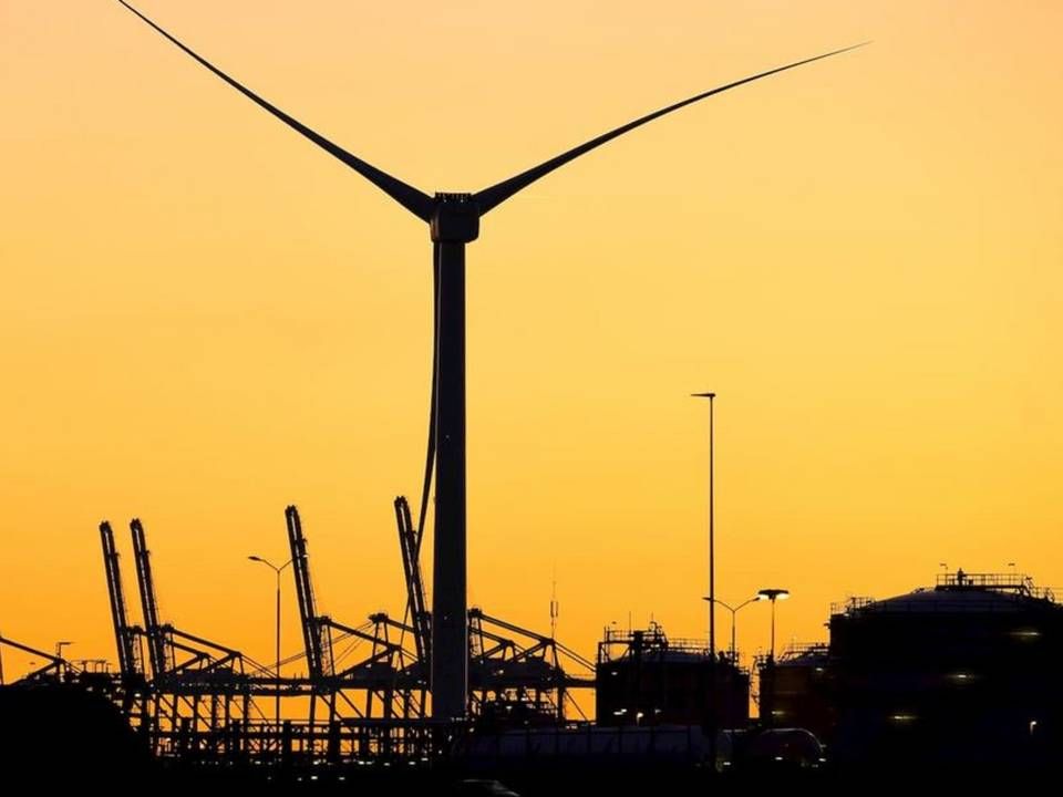 Dette er GE's Haliade X snarere end en Vestas-mølle. Men den er dog placeret ved havnen i Rotterdam. | Foto: Port of Rotterdam