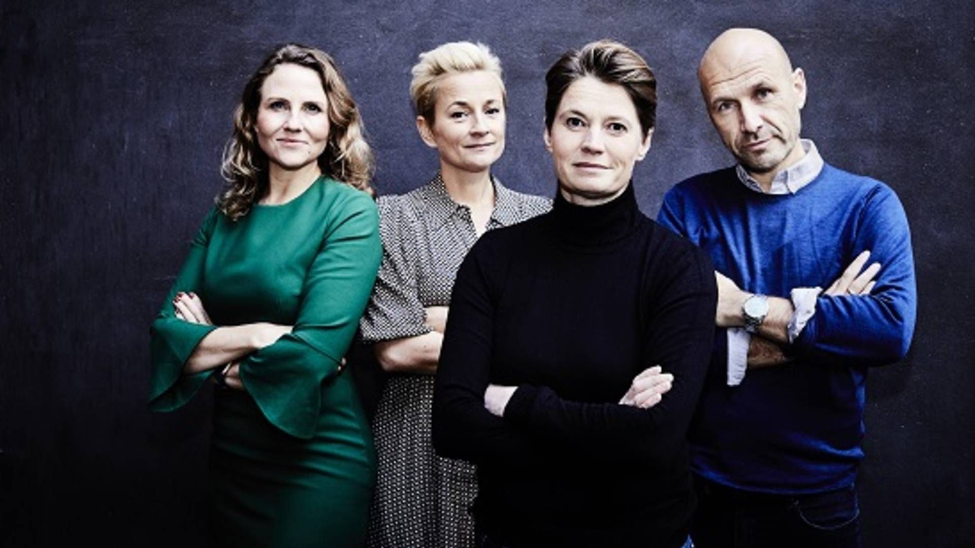 De fire værter, der på skiftet bestyrer Indslag, Chistiane Vejlø, Ane Cortzen, Nynne Bjerre Christensen og Adam Holm. | Foto: Magnus Møller