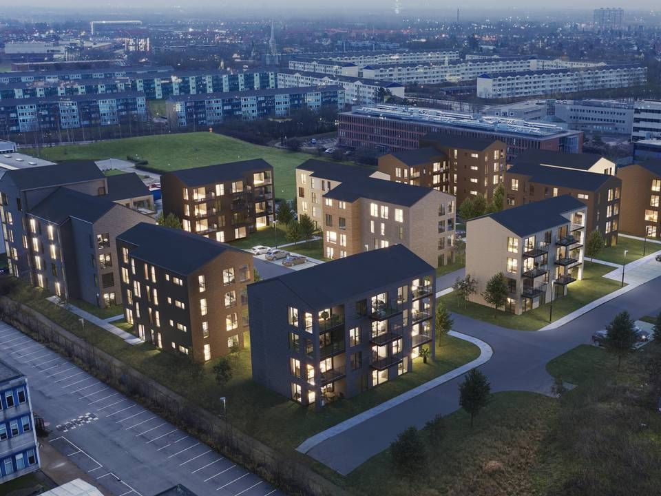 NREP har købt en grund i Ballerup, der skal blive til 153 boliger. Sælger er ejendomsudvikleren 2E Group. | Foto: Illustration: 2E Group
