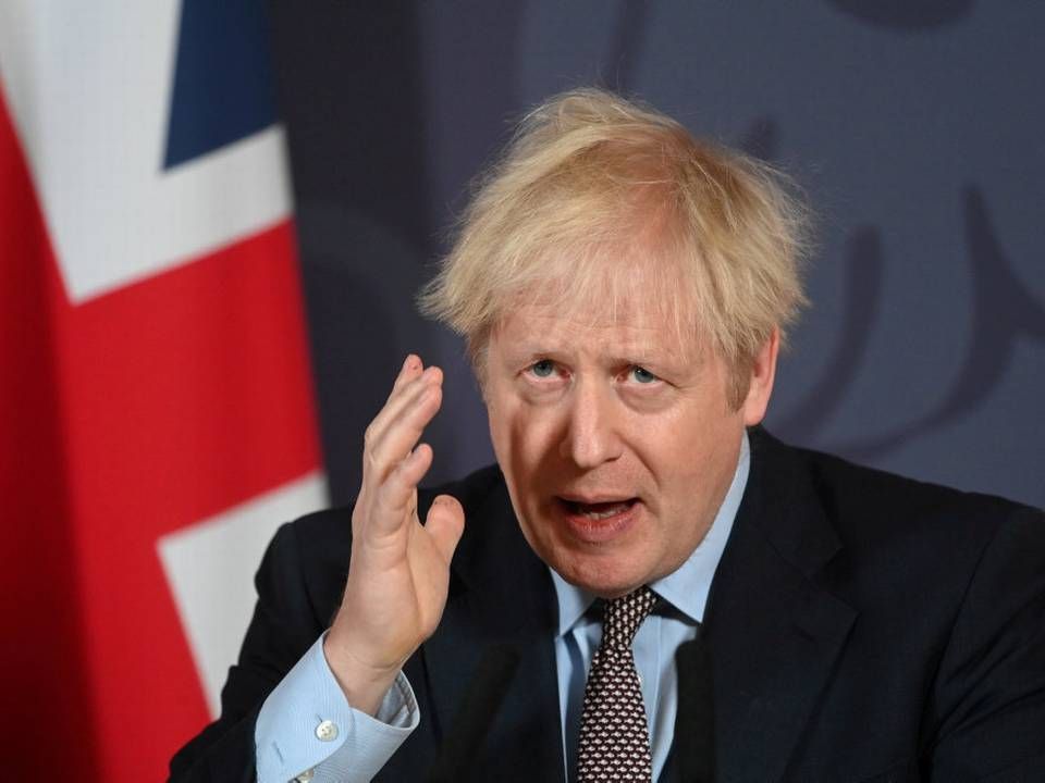 Boris Johnson havde iført sig et mønstret slips med fisk på til et pressemøde om den nye aftale om handel og det fremtidige forhold mellem Storbritannien og EU. - Foto: Pool/Reuters