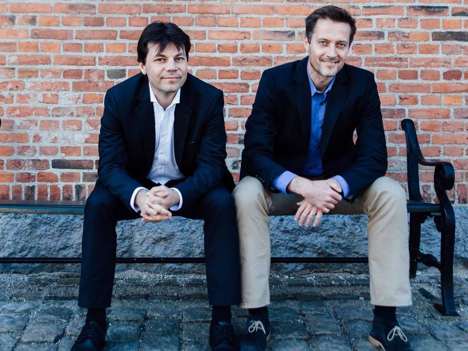 Direktør i Newbanking, Christian Visti Larsen (tv.), og teknisk direktør, Morten Helles (th). | Foto: Oscar Haumann/PR