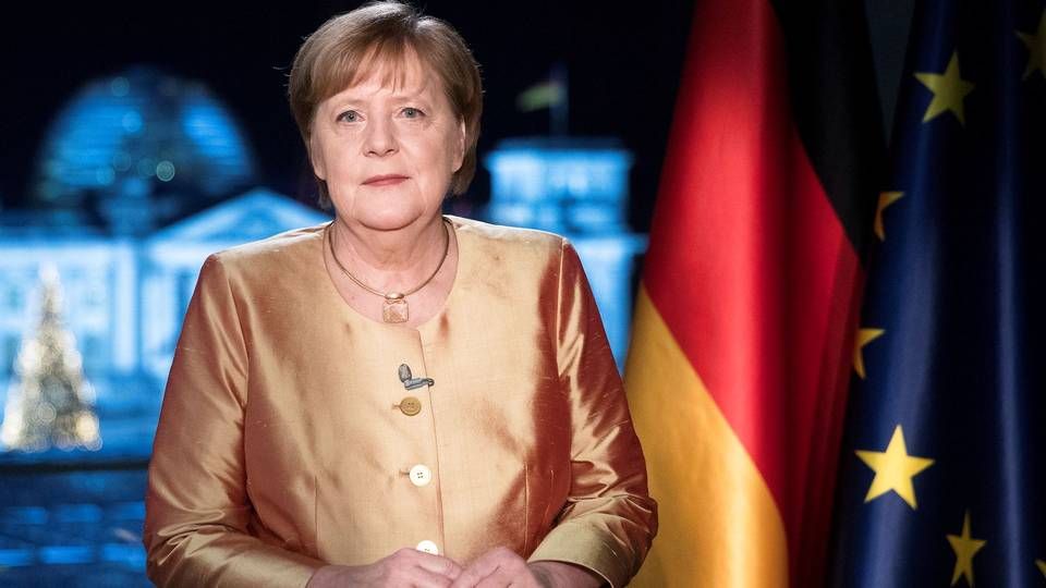 Forbundskansler Angela Merkel mødes med delstaternes regeringsledere i Forbundsrådet tirsdag for at drøfte coronakrisen. | Foto: Pool/Reuters/Ritzau Scanpix