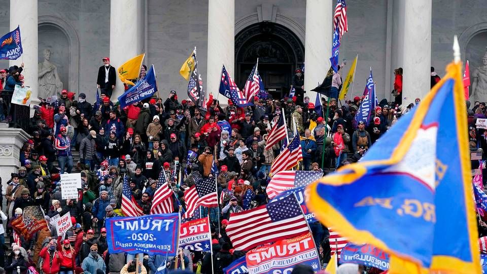 Demokraterne i USa vil have præsident Donald Trump stillet for en rigsret for at forhindre, at han kan stille op til præsident igen. | Foto: Alex Edelman/AFP/Ritzau Scanpix