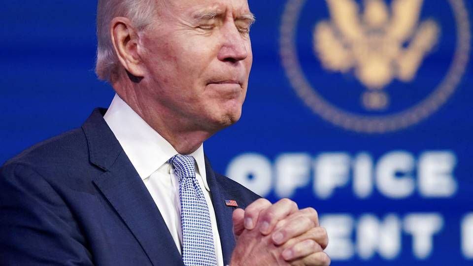 Joe Biden talte onsdag aften fra sit hovedkvarter i Wilmington. | Foto: Kevin Lamarque/Reuters/Ritzau Scanpix