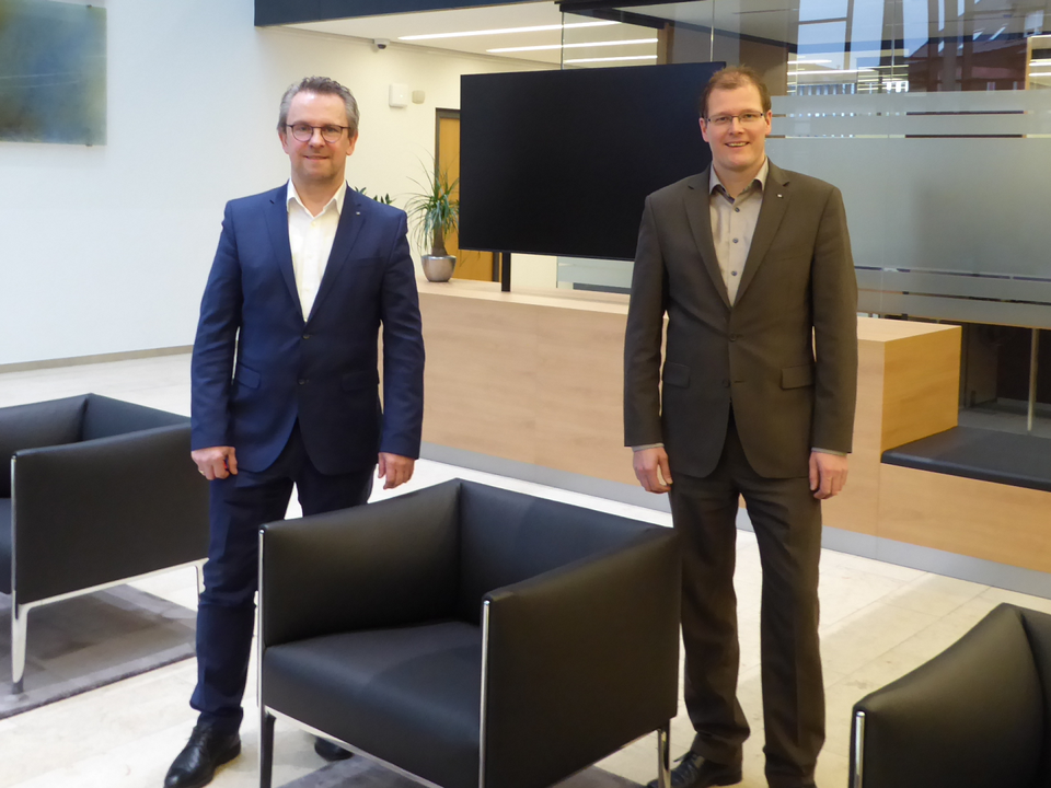 Der Vorstand der Volksbank Heiden: Andreas Voßkamp (rechts) und der Vorstandsvorsitzende Thorsten Groß | Foto: Volksbank Heiden