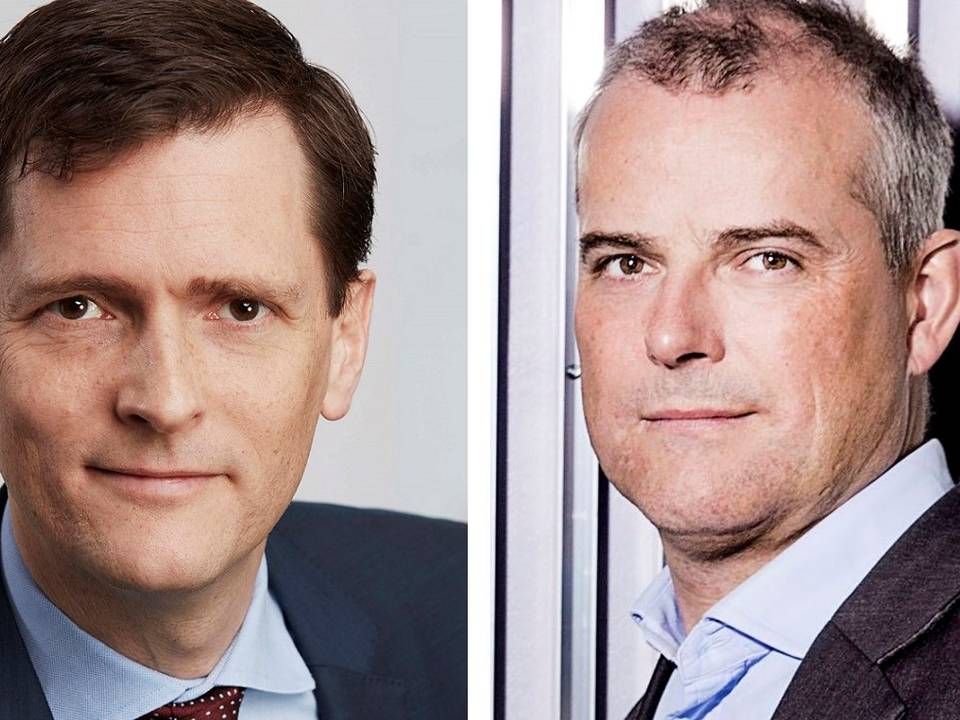 Advokatsamfundets generalsekretær Andrew Hjuler Crichton (tv.) og Danske Advokaters adm. direktør Paul Mollerup er klar til kamp i konkurrencedebatten. | Foto: PR