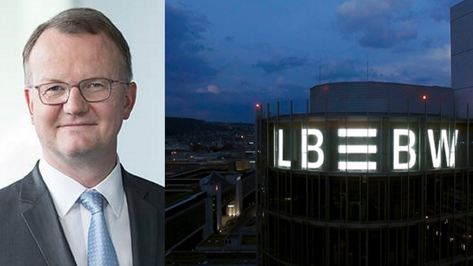Kapitalmarktvorstand Christian Ricken (links) und der LBBW-Hauptsitz in Stuttgart | Foto: LBBW