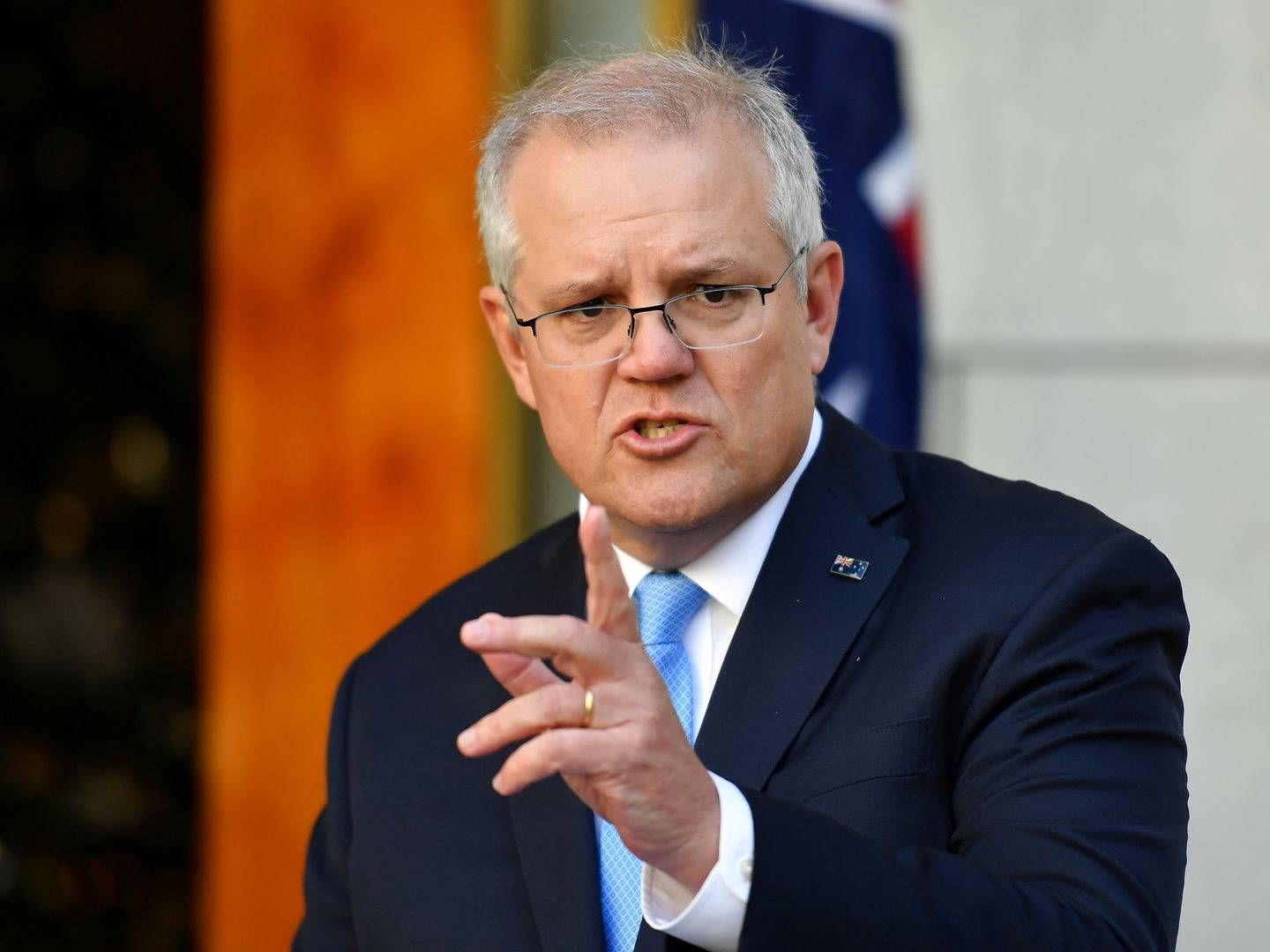 Den australske premierminister, Scott Morrison, kritiserer Google for at true med at lukke sin søgemaskine, hvis en lov bliver vedtaget. | Foto: Stringer/Reuters/Ritzau Scanpix