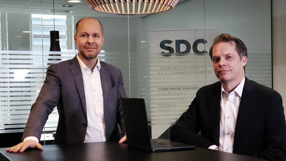 Fra venstre: Torben Finnemann, udviklings- og områdedirektør i SDC, og Morten Heindahl, chef for afdelingen Customer Migrations & Programs. | Foto: PR/SDC