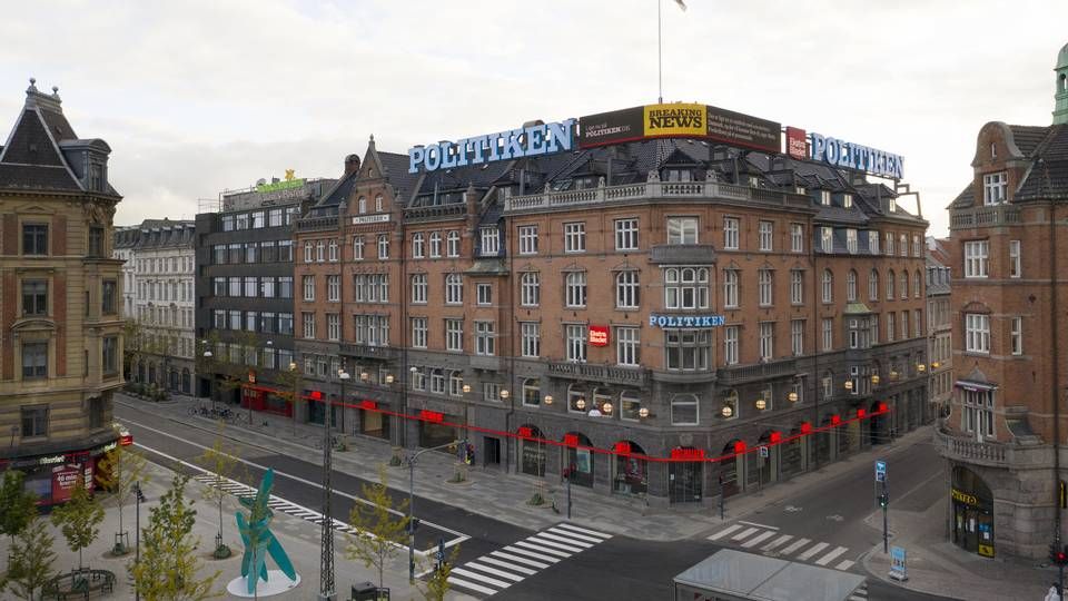 JP/Politiken har hovedsæde på Rådhuspladsen i København. | Foto: Jens Dresling