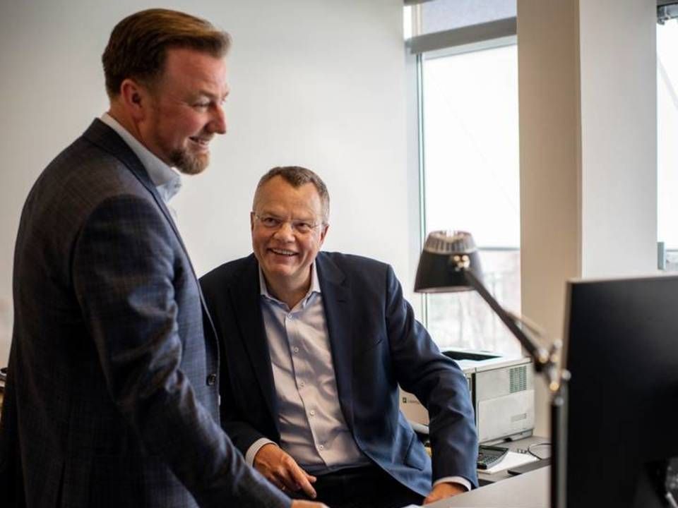Bestyrelsesformand Jacob Brunsborg (tv.) og adm. direktør Jesper Lund. | Foto: Joachim Ladefoged