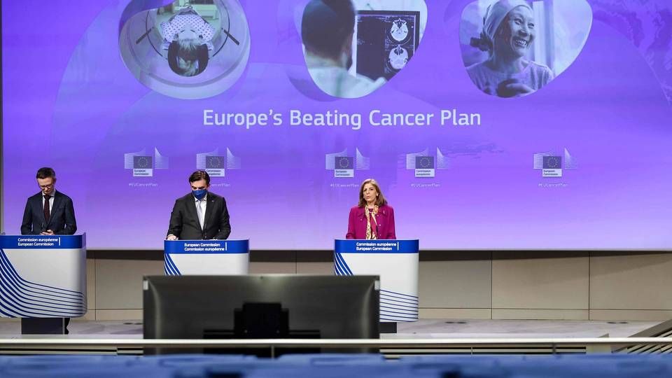 EU's kræftplan "Beating Cancer" blev præsenteret onsdag og får 4 mia. euro i ryggen, altså næsten 30 mia. kr. | Foto: Kenzo Tribouillard/AFP/Ritzau Scanpix