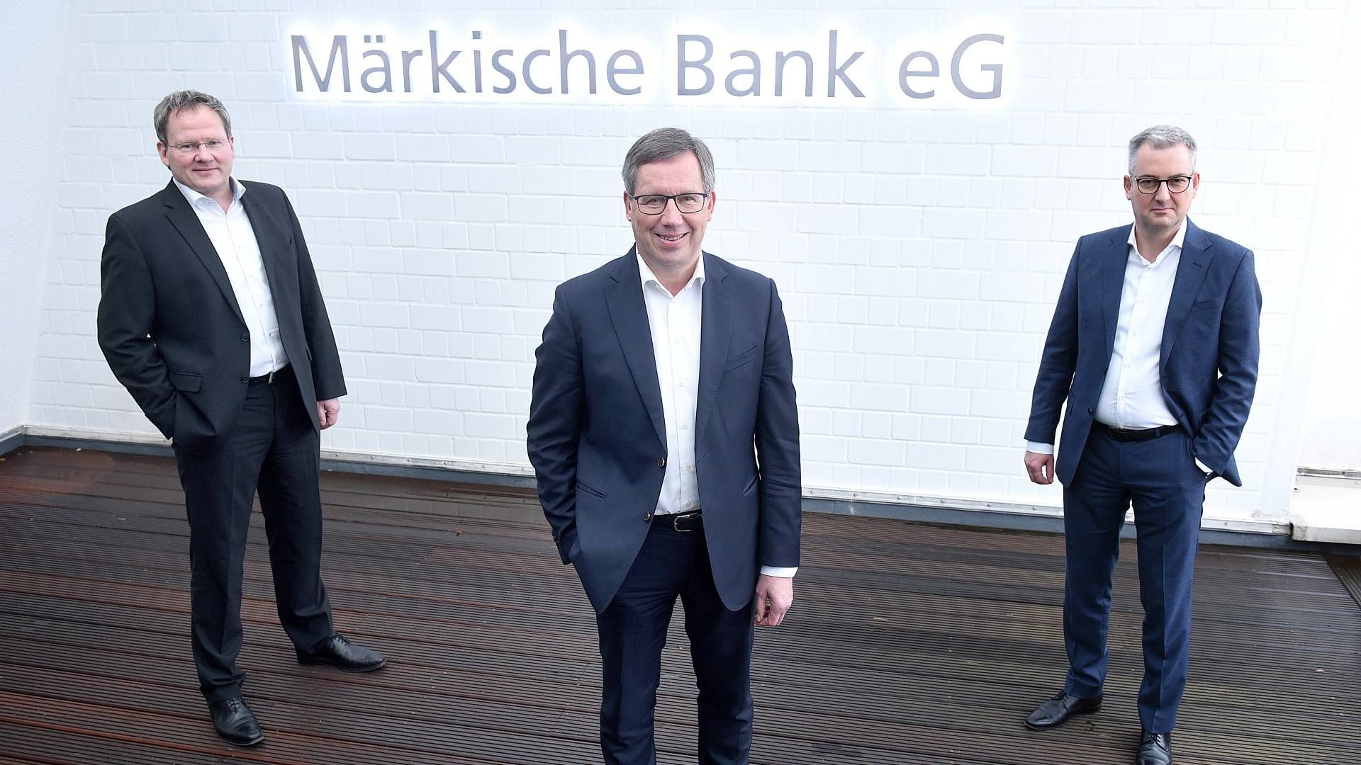 Der Vorstand der Märkischen Bank (v.l.): Achim Hahn, Hermann Backhaus (Vorsitzender), Artur Merz | Foto: Märkische Bank