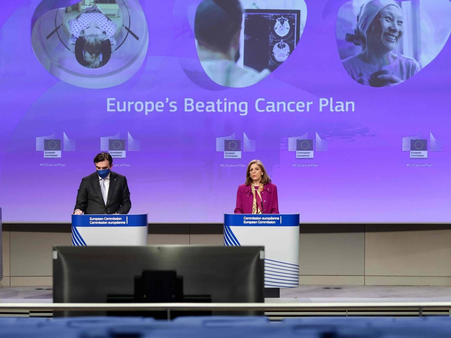 EU-Kommissionen holdt torsdag oplæg til en ny kræftplan, som skal også godkendes af EU-Parlamentet og EU's medlemslande. | Foto: Kenzo Tribouillard/AFP / POOL