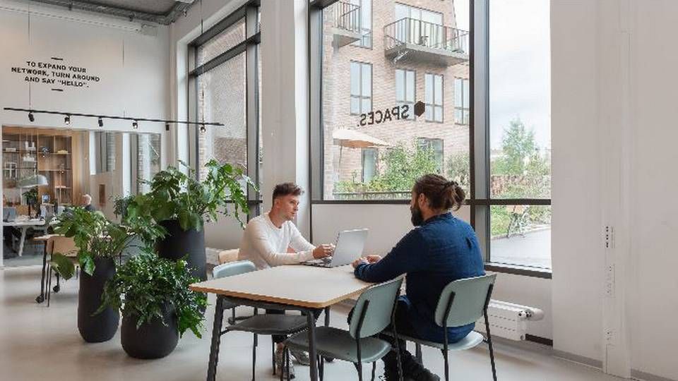 Spaces-kontorfællesskabet, her som det tager sig ud i Carlsberg Byen i København, kommer til at brede sig over 3000 kvm i Gallerierne i Hillerød. | Foto: PR