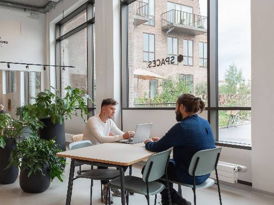 Spaces-kontorfællesskabet, her som det tager sig ud i Carlsberg Byen i København, kommer til at brede sig over 3000 kvm i Gallerierne i Hillerød. | Foto: PR
