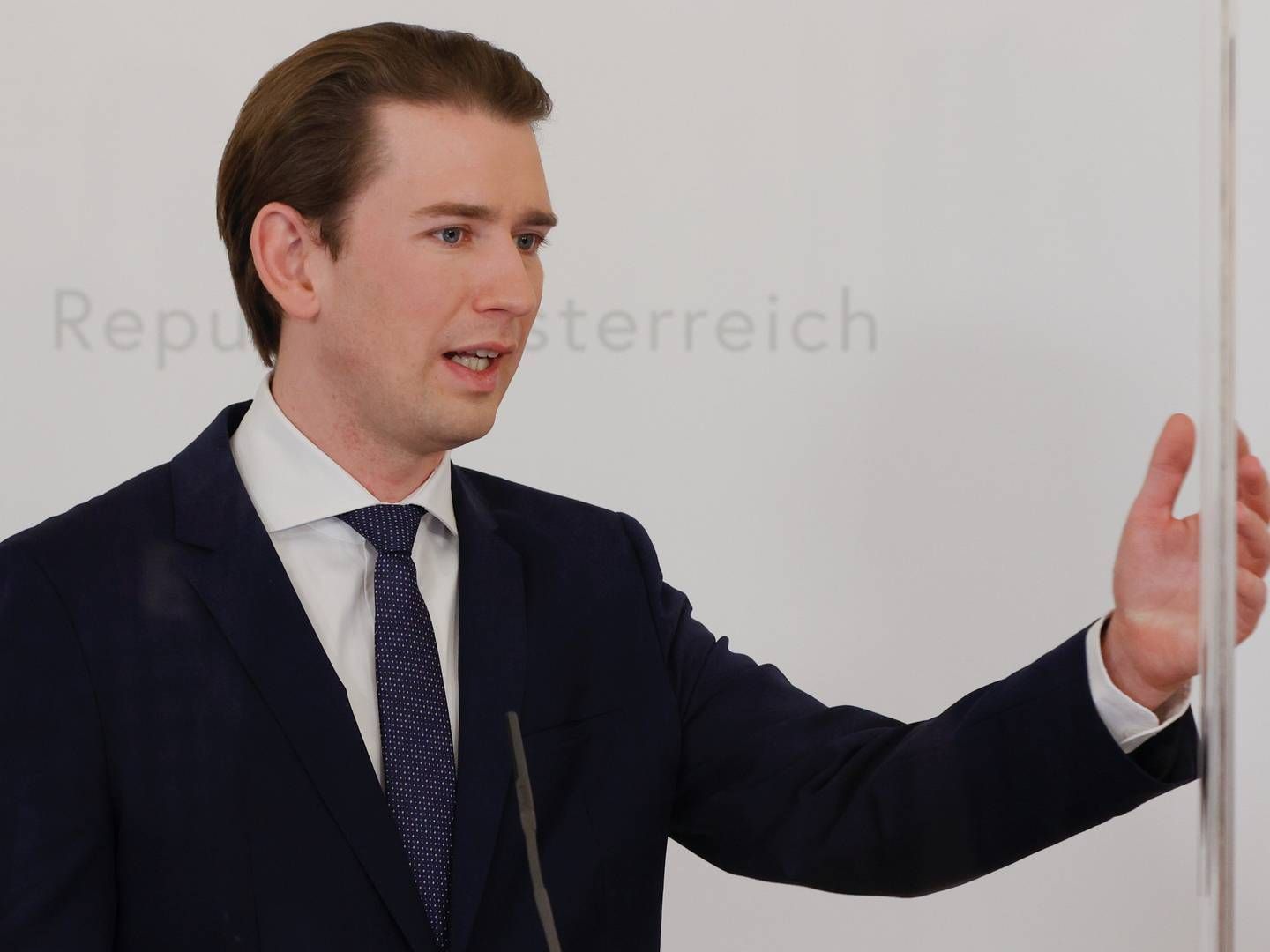 Østrigs forbundskansler, Sebastian Kurz, roser Tyskland for fortsat at støtte Nord Stream 2. | Foto: Leonhard Foeger/REUTERS / X00360