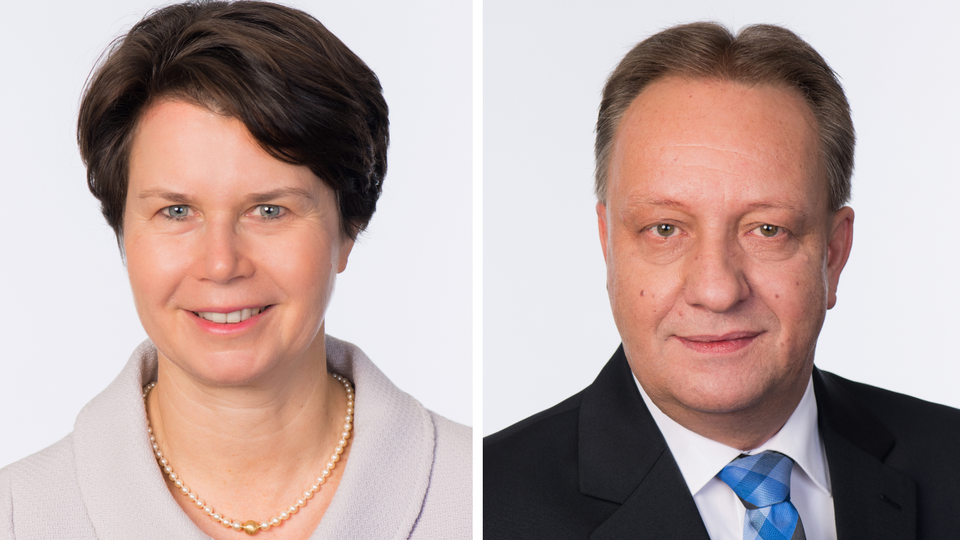 Eva Wunsch-Weber, Vorstandsvorsitzende, und Michael Mengler, Co-Vorstandsvorsitzender der Frankfurter Volksbank. | Foto: Frankfurter Volksbank