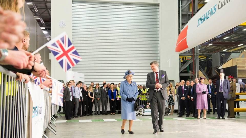 I 2017 besøgte dronning Elizabeth vingefabrikken i Hull. | Foto: Siemens Gamesa