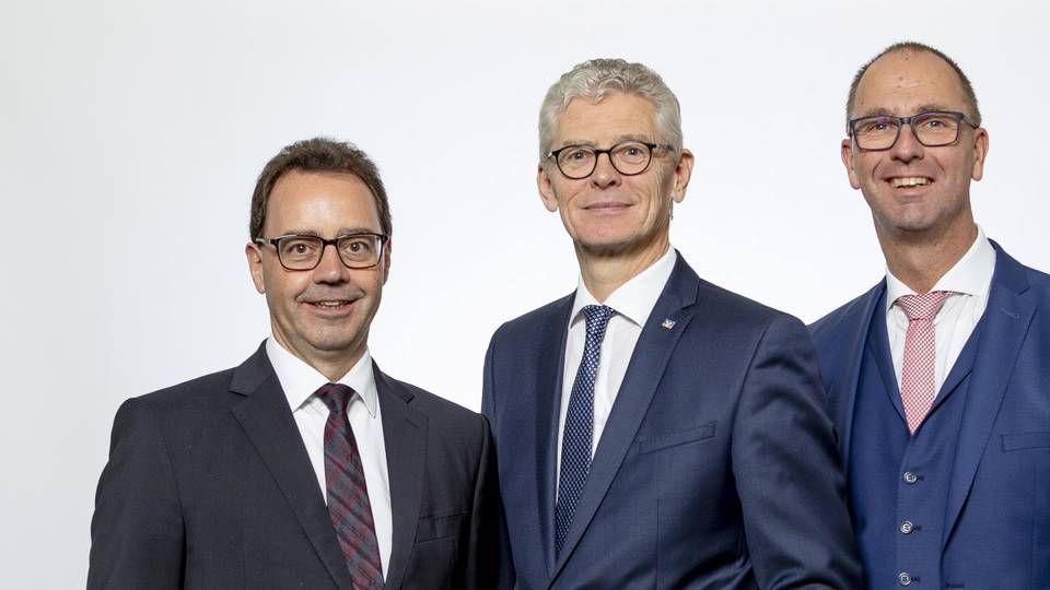 Der Vorstand der Volksbank in Südwestfalen (v.l.): Roland Krebs, Karl Michael Dommes, Jens Brinkmann.