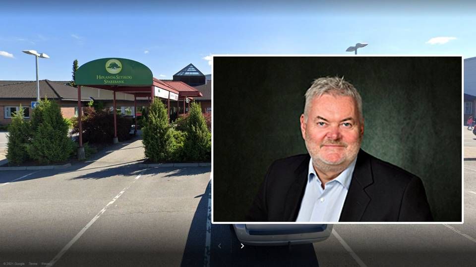 Høland Setskog Sparebank og administrerende banksjef John Sigurd Bjørknes. | Foto: Google, Pressebilde (innfelt)