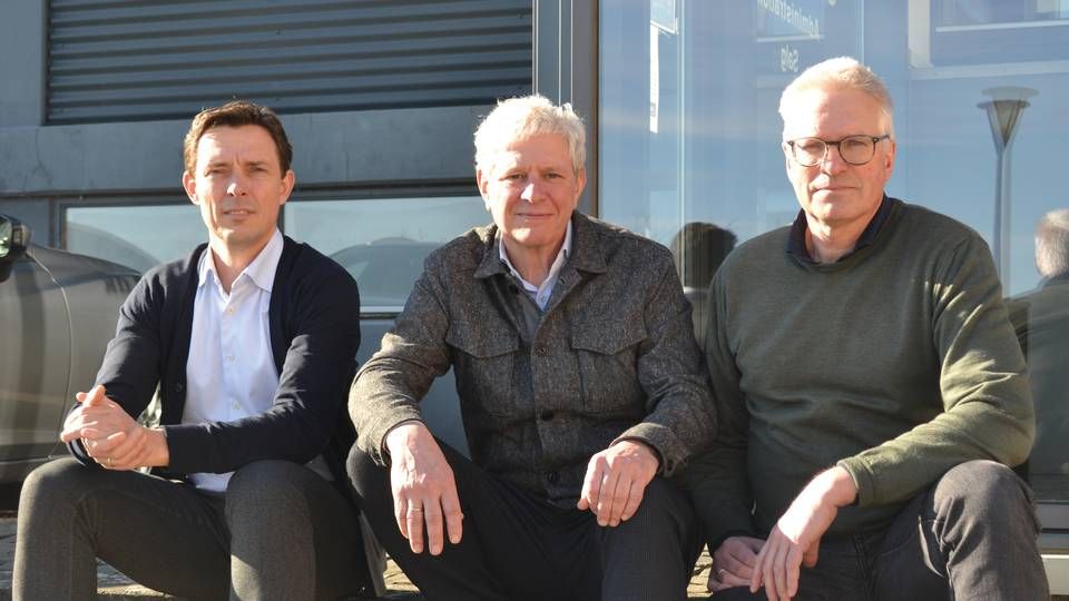 Sammen med Bagger-Sørensen Equity er Future Foods ejet af Michael Vadgaard (tv.), Cees Kuypers og direktør Søren Hansen (th.). | Foto: Future Food / PR