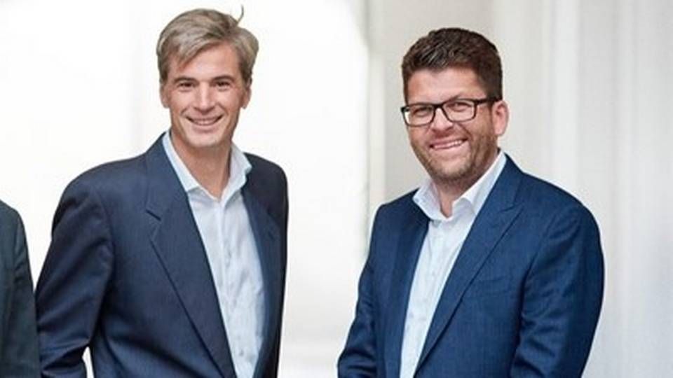 Smilene er stivnet i advokatfirmaet Vistisen Falk Hansen, efter partnerne Eduardo Vistisen (tv) og Christian Falk Hansen er røget i totterne på hinanden. | Foto: PR